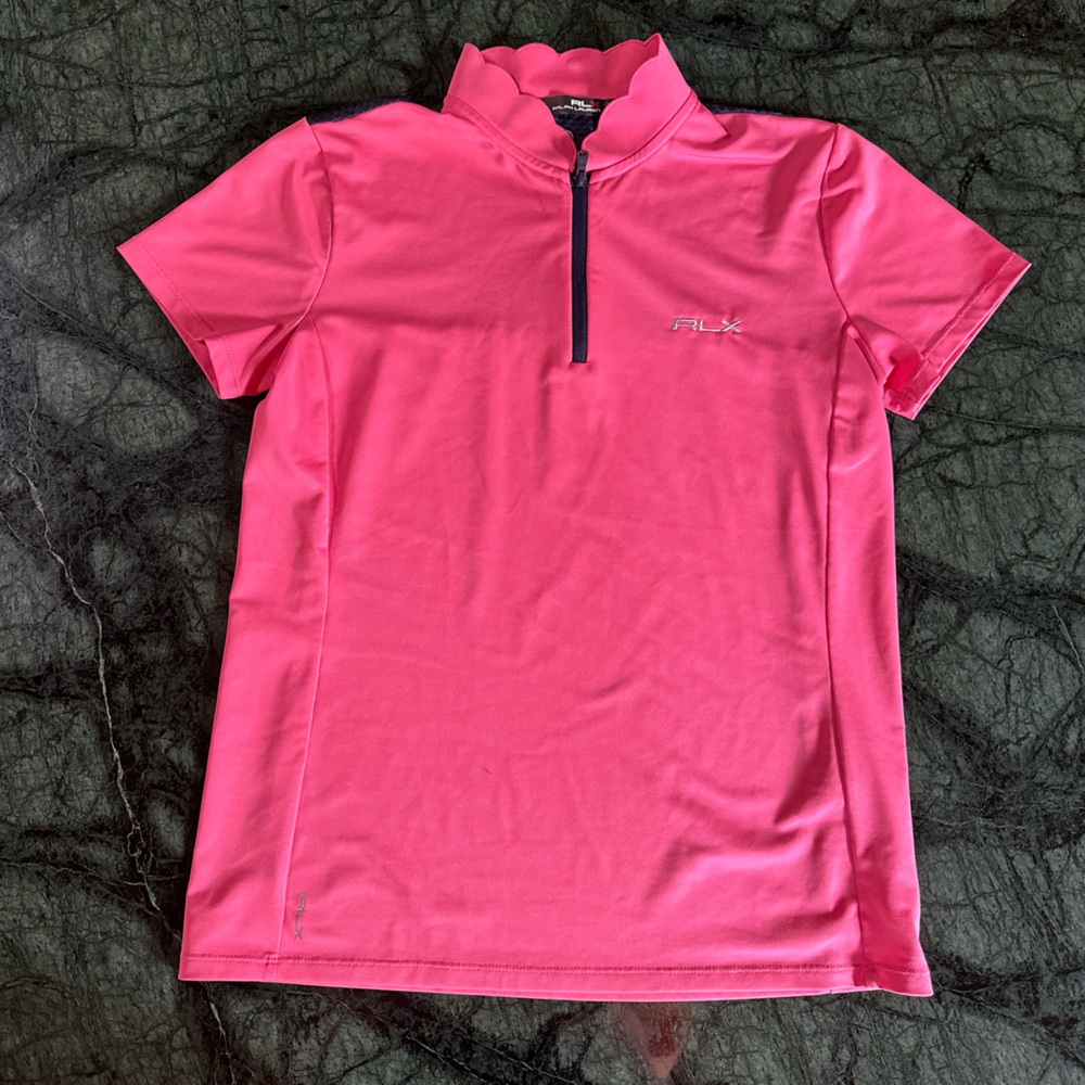 RLX Ralph Lauren Pink Scalloped Polo size M